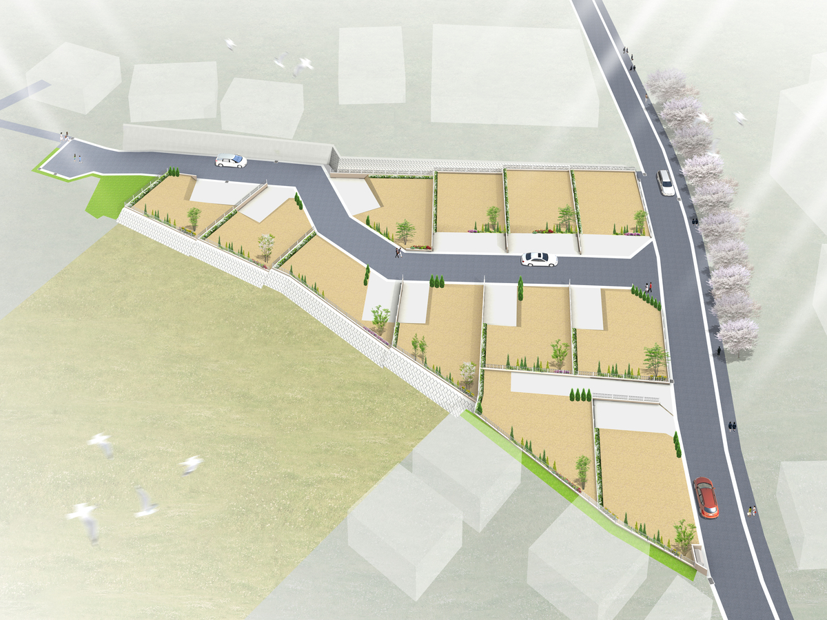 造成完了予想図 ◇全区画50坪超！ ◇徒歩9分、飯山満駅より大手町駅まで32分！通勤通学も◎