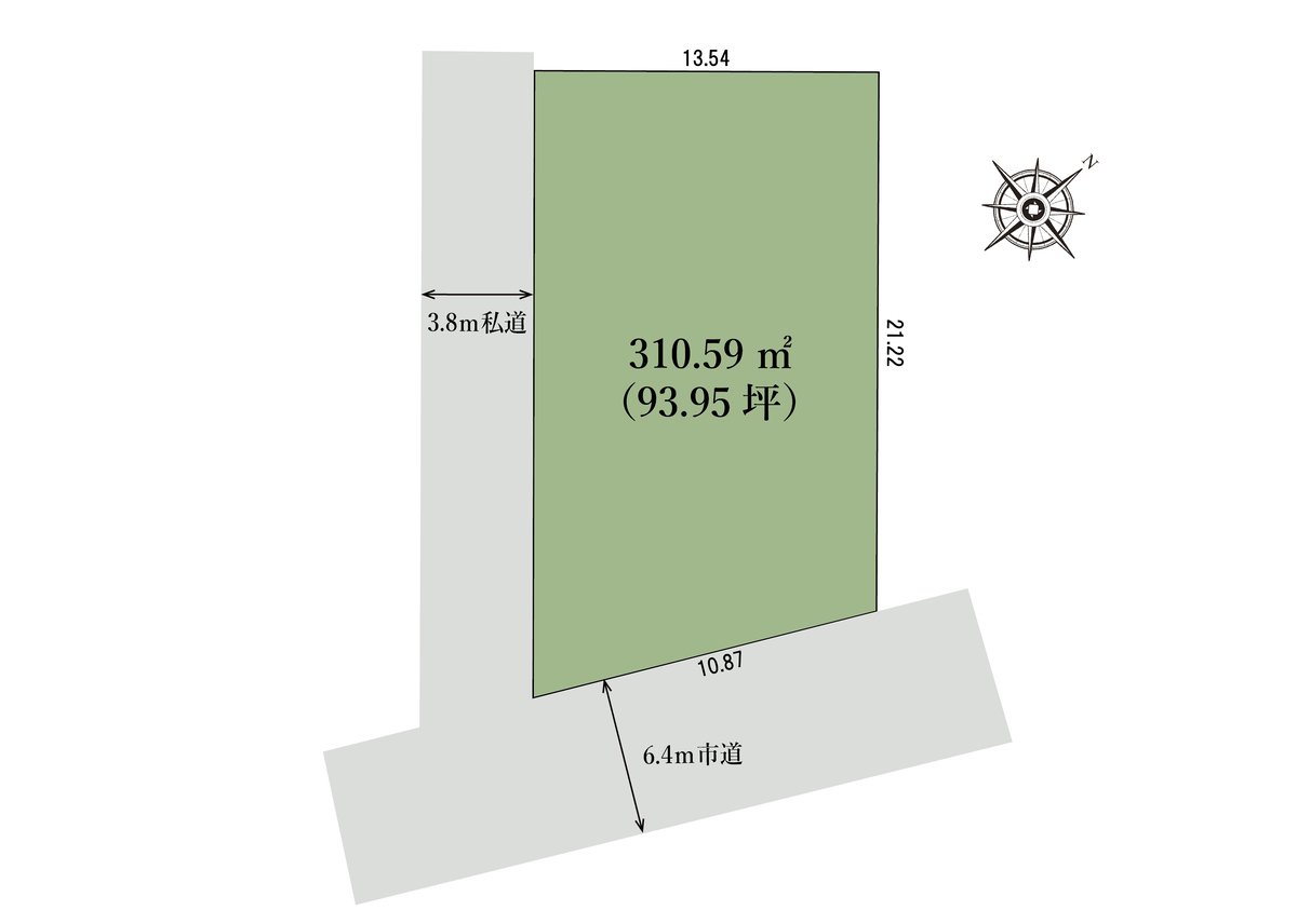 ◇310.59㎡（93.95坪） ◇陽当たり良好角地 ◇アパート用地としても◎ ◇ドッグランも作れる広い土地をお探しの方に◎