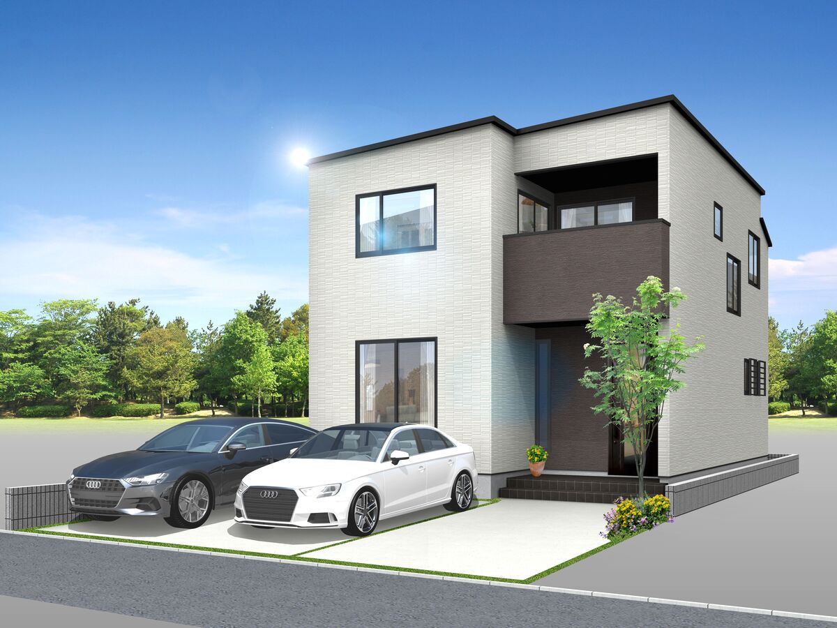 （A号棟）完成予想図 ◇2台駐車可！ ◇スーパー、学校等生活に必要な物が近隣に揃う好立地 ◇JR新検見川駅徒歩4分！