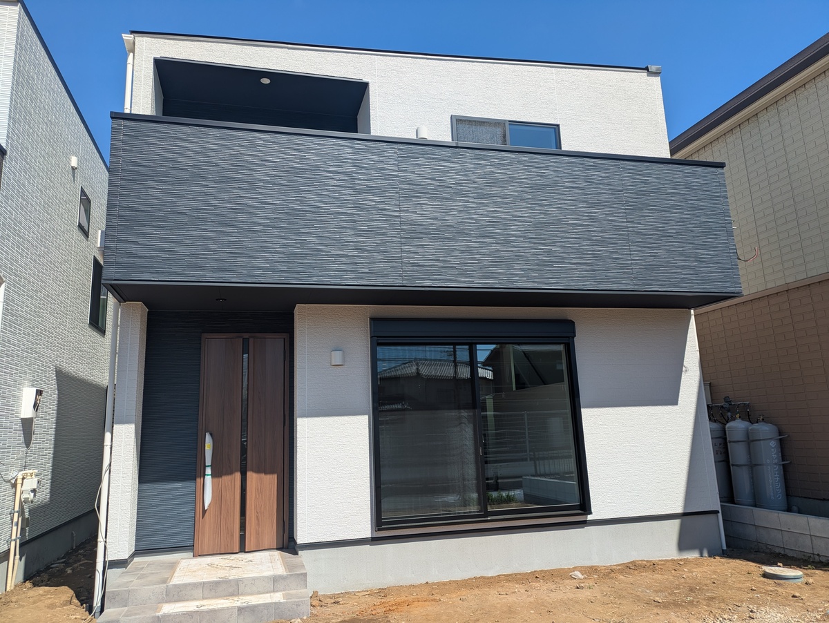 （B号棟）完成予想図 ◇2台駐車可！ ◇陽当たり良好3LDK+S ◇飽きの来ないスタイリッシュな外観