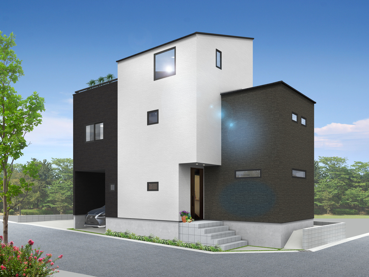 ◇ビルトインガレージ付、3階建て ◇船橋駅まで自転車で10分！ ◇周辺からひときわ映えるスタイリッシュな外観です