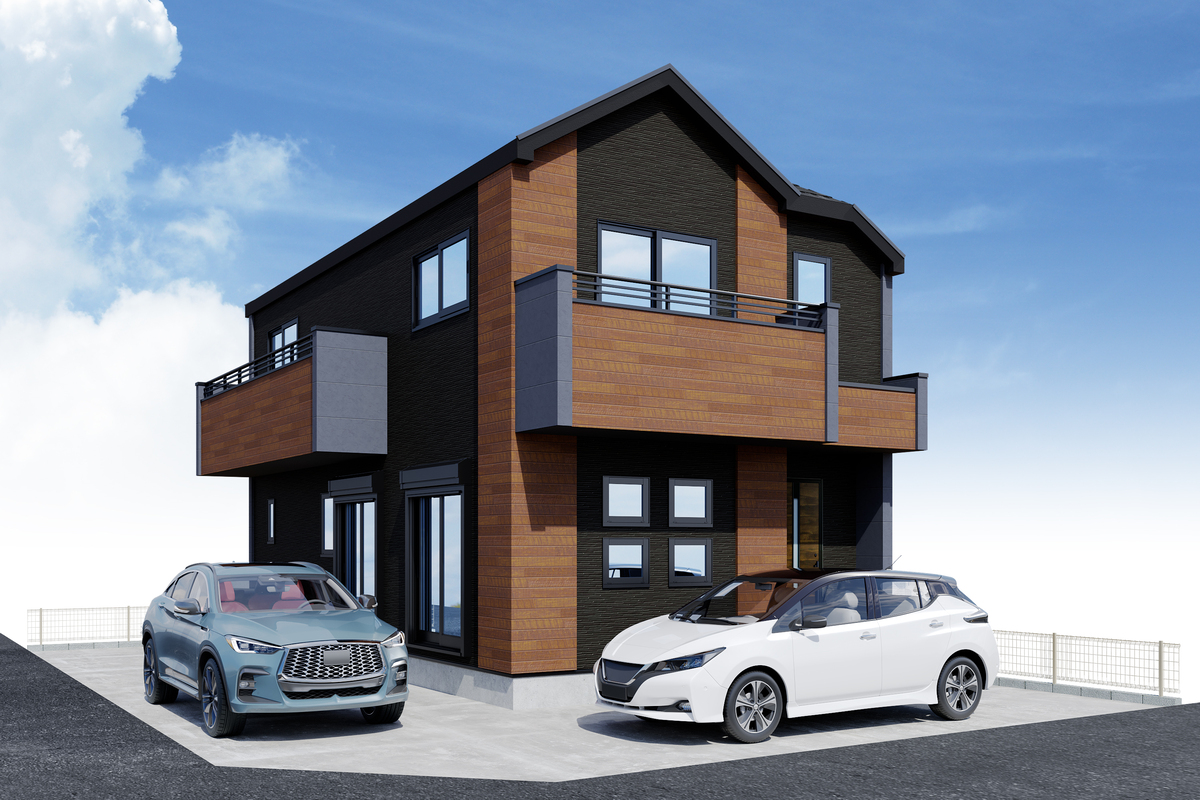 ◇色のコントラストが際立つ外観 ◇2台駐車可（車種制限あり）